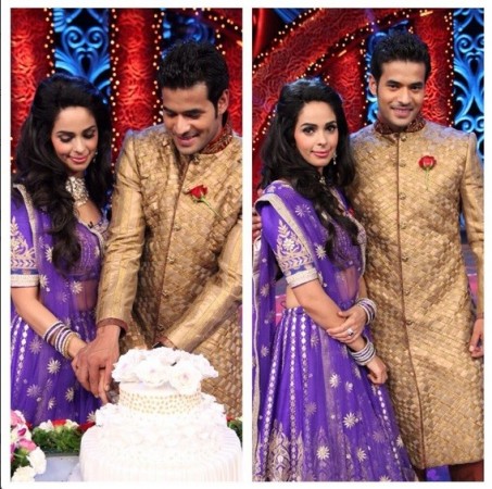 Malliak Sherawat with her 'The Bcahelorette' partner Vijay Singh (@MallikaLA Twitter)