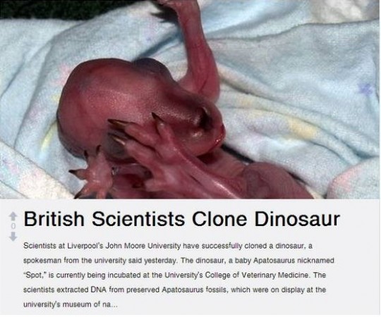 British Scientists Cloned Dinosaur To Make Jurassic Park Reality Hoax Goes Viral Ahead Of April