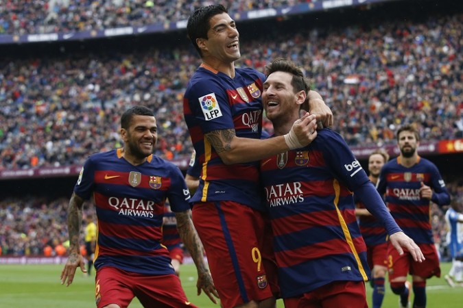 Alves Suarez Messi Barcelona
