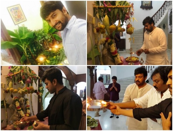 Nani, Chiranjeevi, Ram Charan and VV Vinayak worship Ganesh