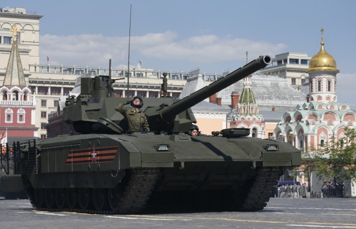 Russian Armata tanks can now withstand attacks from depleted uranium shells. In Picture: A Russian T-14 tank Armata tanks
