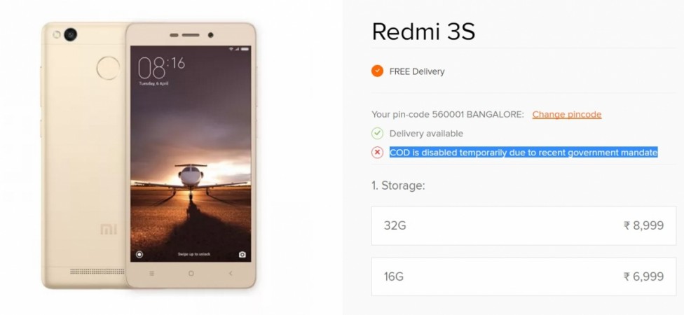 After Flipkart and Amazon India, Mi India momentarily ceases to offer Cash on Delivery After Flipkart and Amazon India, Mi India momentarily ceases to offer Cash on Delivery