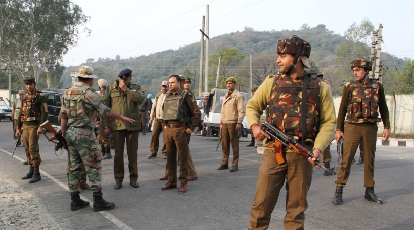 Jammu: Security beefed-up in Jammu after heavily armed suicide attackers stormed into an army camp in Nagrota, some 20 km from Jammu on Nov 29, 2016. Two militants were killed and three soldiers injured in a gunfight that followed the attack. The camp is situated close to the headquarters of the Indian Army's 16 Corps -- a massive military formation that acts as a nerve centre to fight militancy and defend the borders in the Jammu region. Nagrota