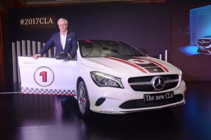 Roland Folger MD and CEO, Mercedes-Benz India with CLA facelift launch in Mumbai Mercedes-Benz CLA