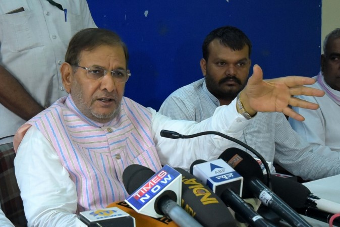 JDU leader Sharad Yadav (left). Sharad Yadav
