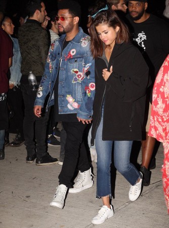 Selena leaving Coachella's Neon Carnival Party with The Weeknd in Thermal, California. Selena Gomez and The Weeknd