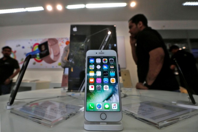 An iPhone is seen on display at a kiosk at an Apple reseller store in Mumbai, India, January 12, 2017. Picture taken January 12, 2017. Apple iPhone
