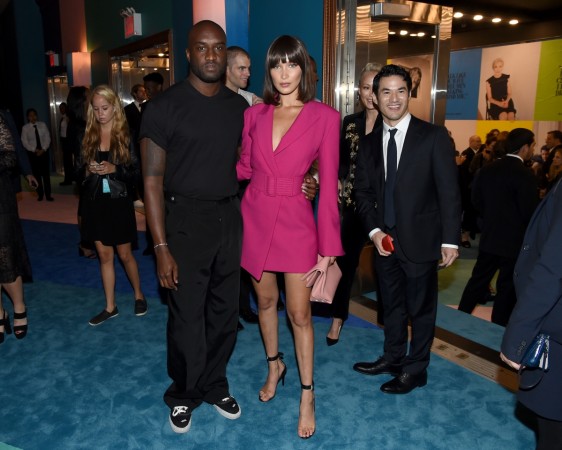 Virgil Abloh and Bella Hadid attend the 2017 CFDA Fashion Awards at Hammerstein Ballroom on June 5, 2017 in New York City. Virgil Abloh and Bella Hadid