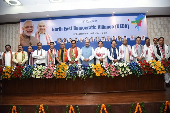BJP national president Amit Shah inaugurates the second conclave of North East Democratic Alliance in New Delhi Twitter @BJP4India