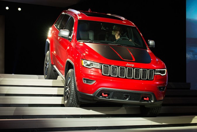 The Trailhawk version of the Jeep Grand Cherokee is introduced at the New York International Auto Show at the Javits Center on March 23, 2016 Jeep