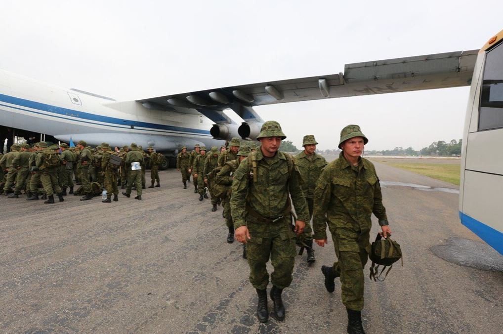 Russian soldiers seen after arriving in Pakistan for the Druzhba-2016 joint military exercises. Russia-Pakistan joint military exercises