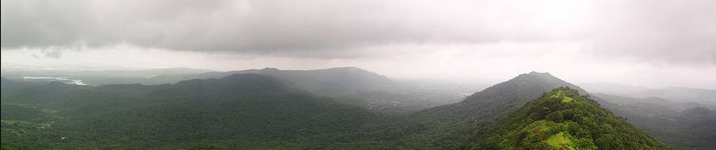 Panorama view of Karnala hill near Raigad district in Maharashtra. Karnala