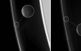Numerous small and constant celestial objects dubbed  F16QA (right image) and F16QB (left image), were spotted by NASA's Cassini spacecraft while it was surfing by Saturn's F ring.