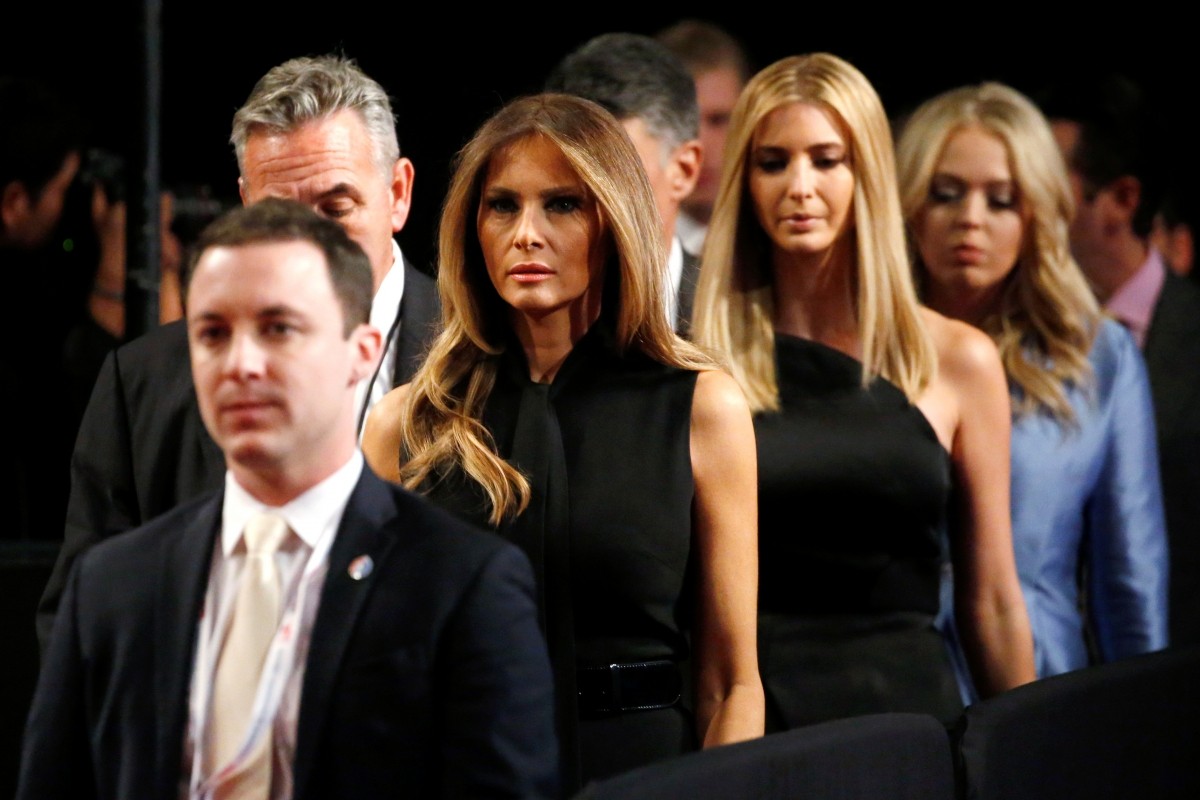 Melania Trump (2nd L-R), wife of Republican U.S. presidential nominee Donald Trump, and his daughters Ivanka Trump and Tiffany Trump attend Trump's third and final 2016 presidential campaign debate against Democratic U.S. presidential nominee Hillary Clinton at UNLV in Las Vegas, Nevada, U.S., October 19, 2016.
