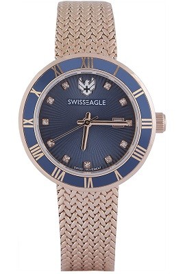 Swiss Eagle Analog Blue Dial Watch