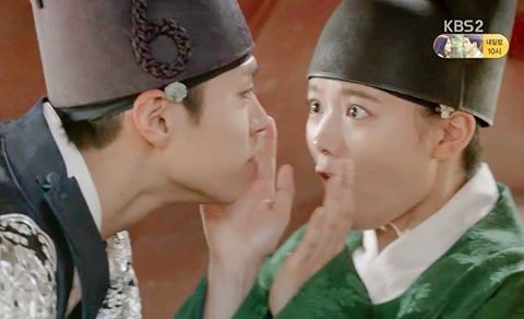 Pictured: Park Bo Gum and Kim Yoo Jung in a scene from Moonlight Drawn by Clouds. Park Bo Gum and Kim Yoo Jung