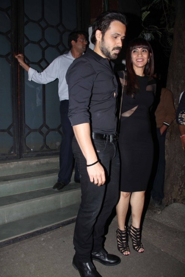 Emraan Hashmi spotted with his wife Parveen Shahani at friends party at