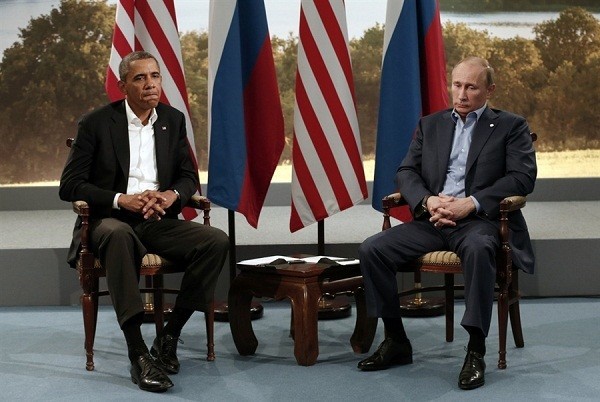 President Barack Obama meets with Russian President Vladimir Putin during the G-8 Summit at Lough Erne in Enniskillen