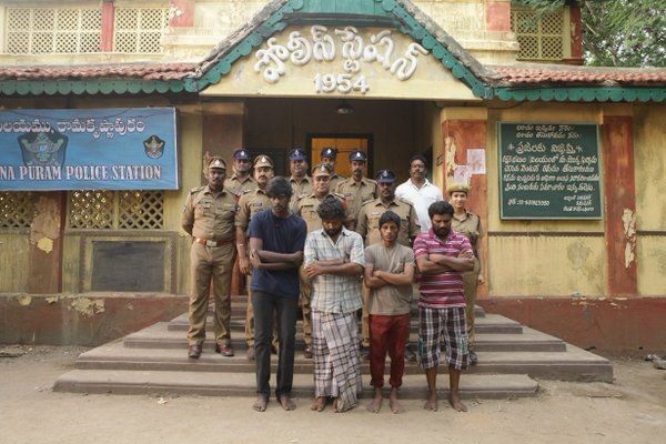 A movie still from the Tamil movie, Visaranai. Visaranai
