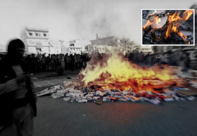 Isis Mosul Book burning