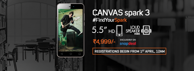 Micromax Canvas Spark 3 launched in India for Rs 4,999