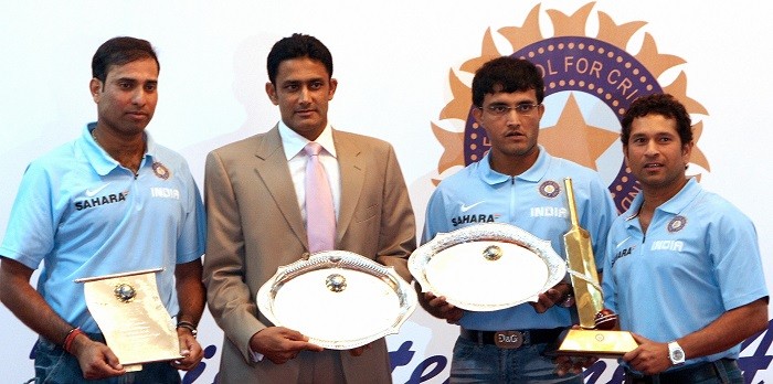 VVS Laxman, Sourav Ganguly and Sachin Tendulkar have a really difficult decision to make regarding Anil Kumble VVS Laxman, Anil Kumble, Sourav Ganguly, Sachin Tendulkar, India