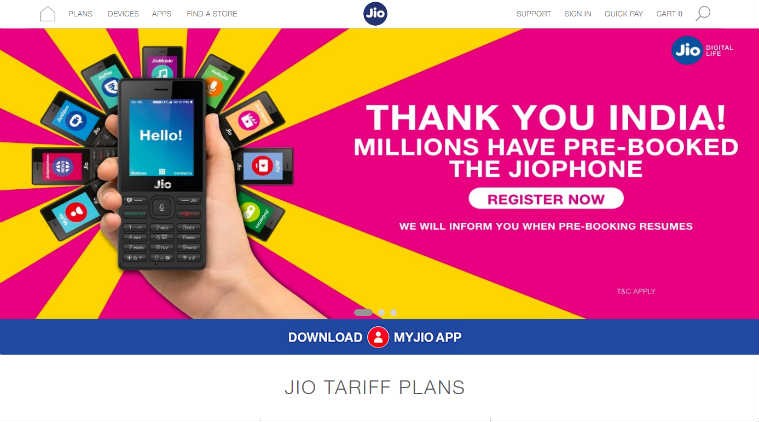 Reliance Jio temporarily discontinues pre-booking of Jio phone Reliance Jio temporarily discontinues pre-booking of Jio phone