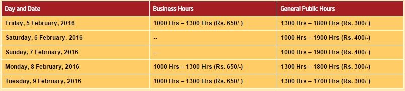 Auto Expo 2016 ticket rates