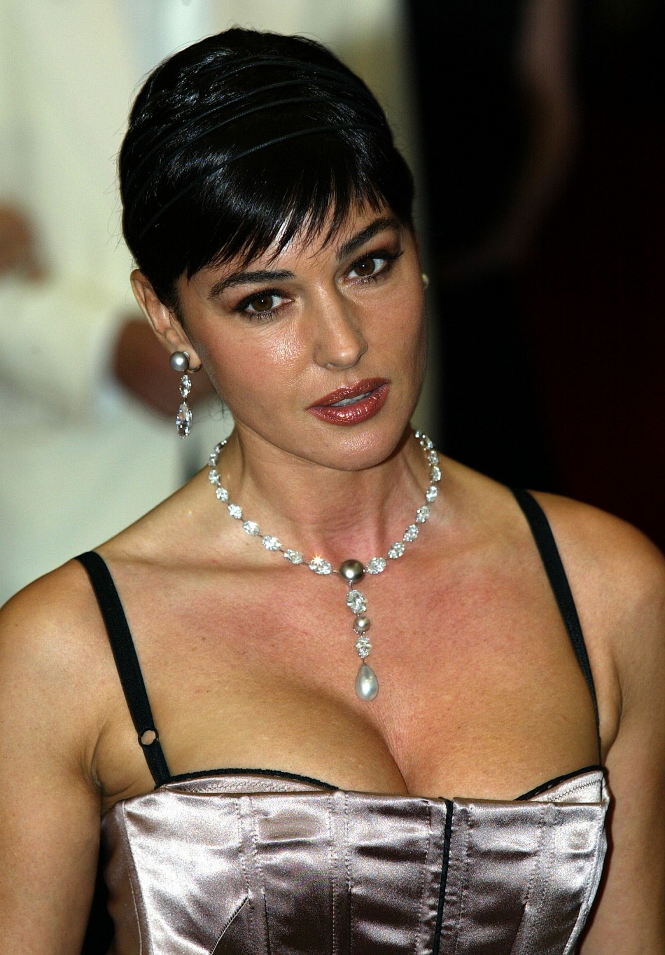 Italian actress Monica Belucci arrives to attend the Red Cross ball gala in Monte Carlo. Monica Belucci