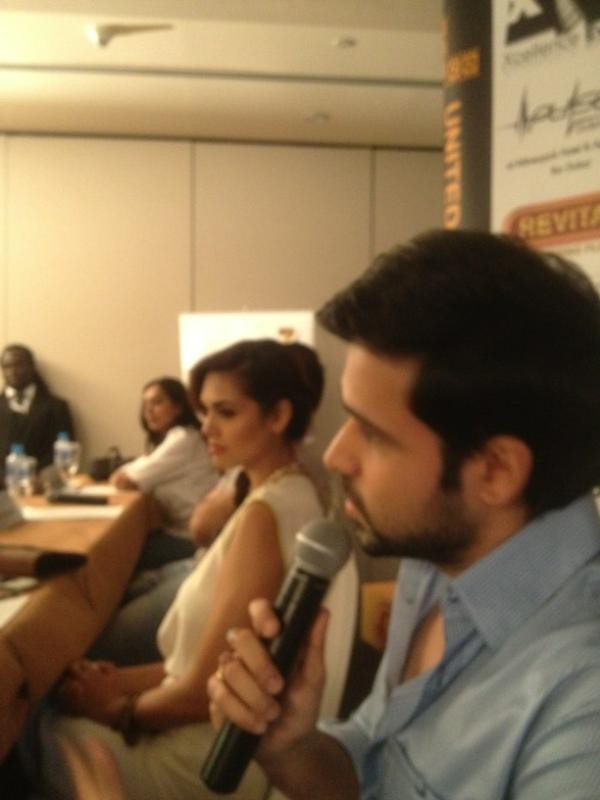 Actors Emraan Hashmi and Esha Gupta in a press conference at the Shangrila Hotel “Jannat 2” Photo