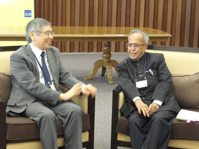 The Union Finance Minister, Pranab Mukherjee with the ADB President, Haruhiko Kuroda on the sidelines of 45th ADB Annual Meeting in Manila, Philippine on May 05, 2012. The Week That Was (PHOTOS)