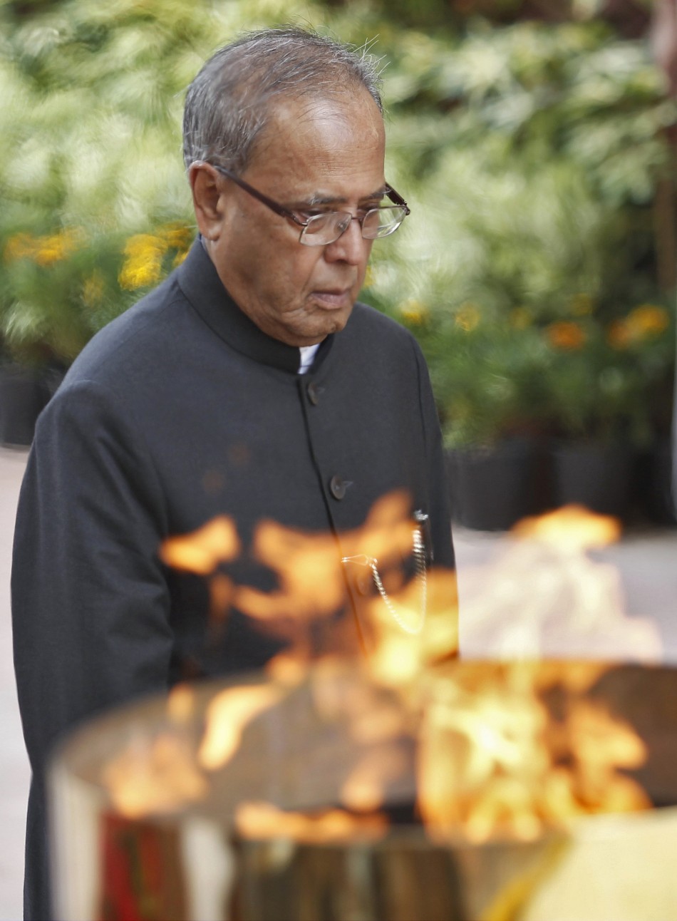 President Mukherjee pays respect at India Gate war memorial during Independence Day celebrations in New Delhi Independence Day