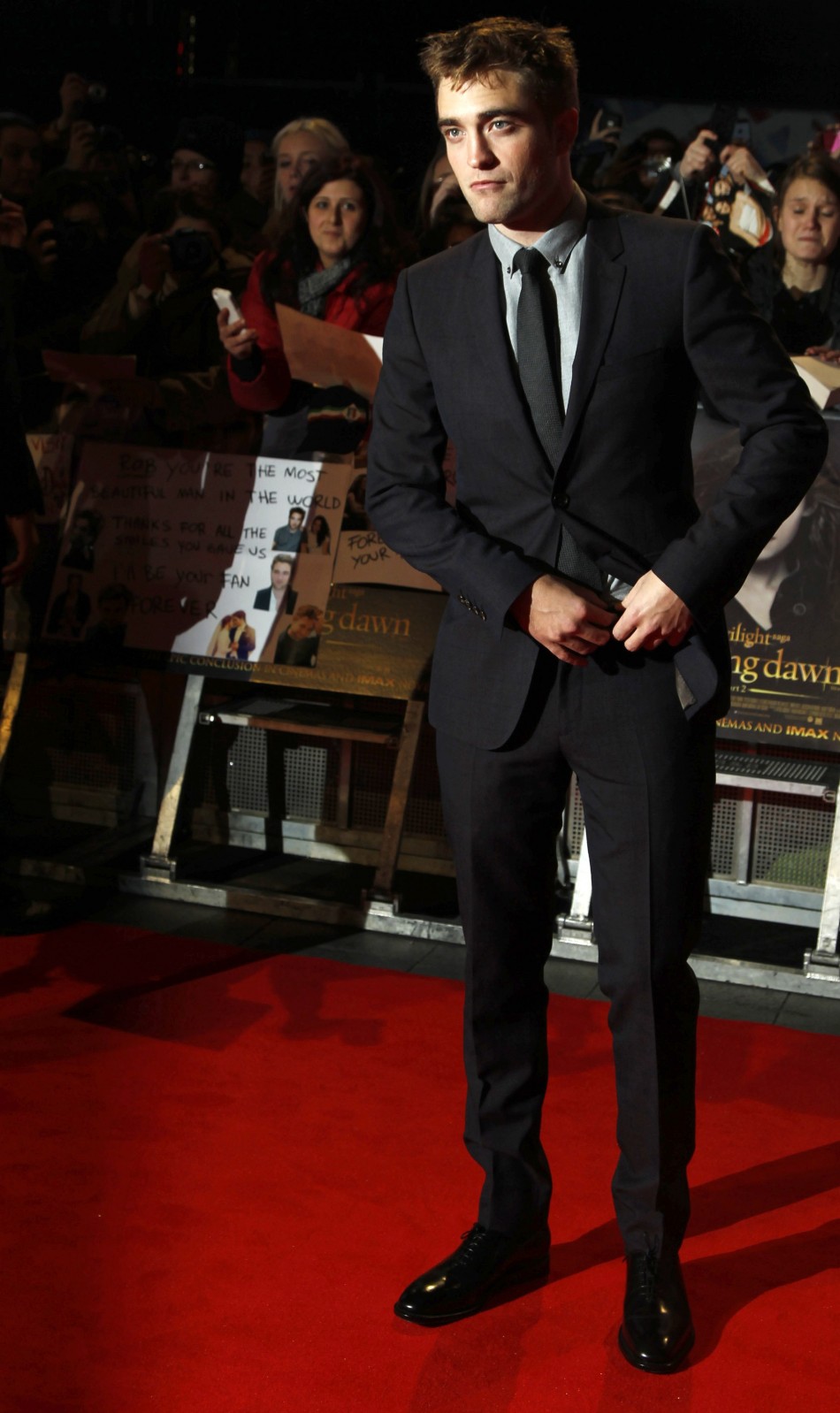 Actor Robert Pattinson arrives for the European premiere of Robert Pattinson