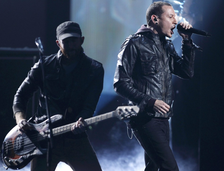 Chester Bennington of Linkin Park performs at the 40th American Music Awards in Los Angeles Chester Bennington