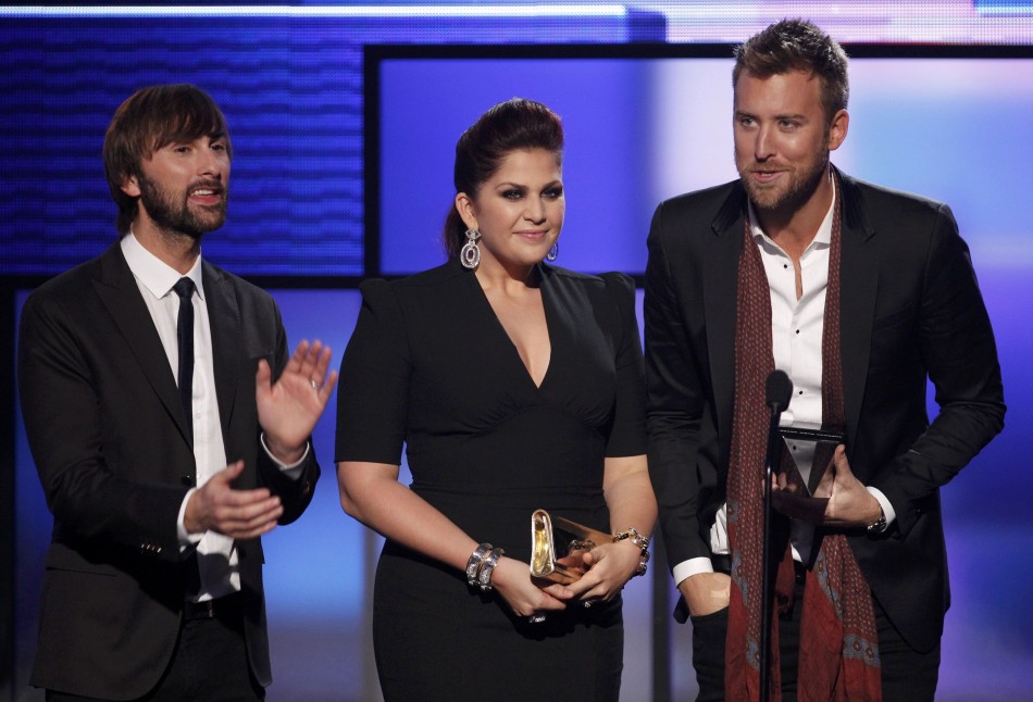 Lady Antebellum accept the award for favorite country band duo or group at the 40th American Music Awards in Los Angeles Lady Antebellum