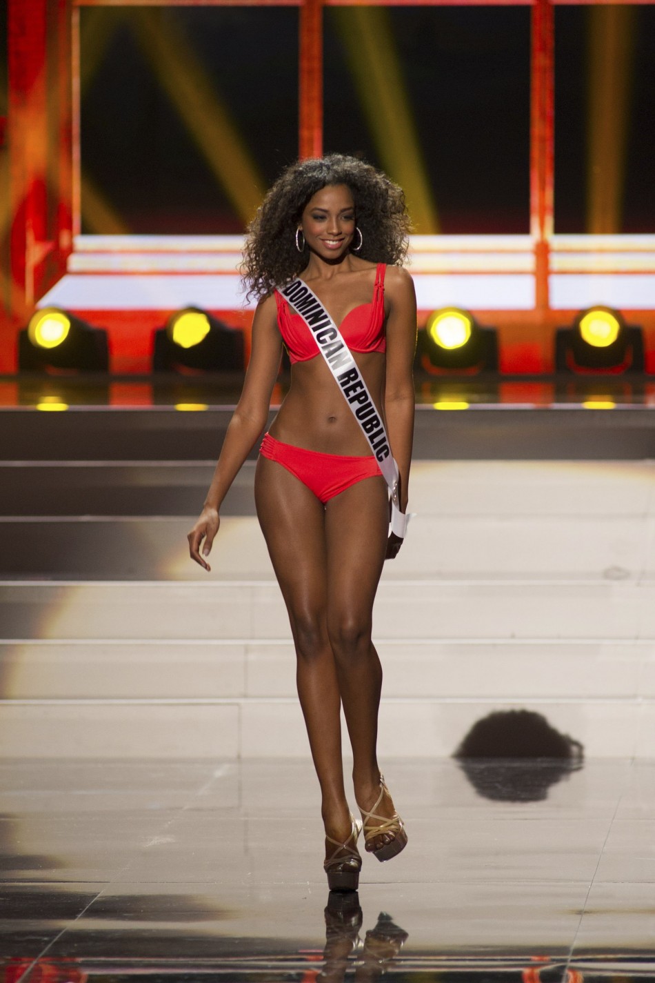 Yaritza Reyes, Miss Dominican Republic 2013, competes in the swimsuit competition during the preliminary competition Miss Universe 2013