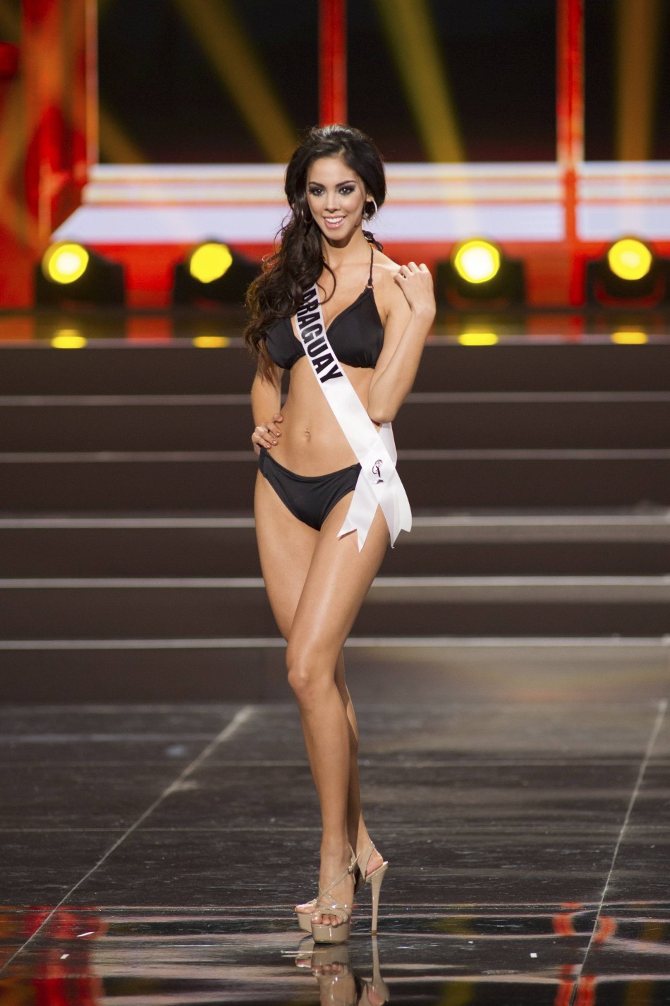 Guadalupe Gonzalez, Miss Paraguay 2013, competes in the swimsuit competition during the preliminary competition Miss Universe 2013