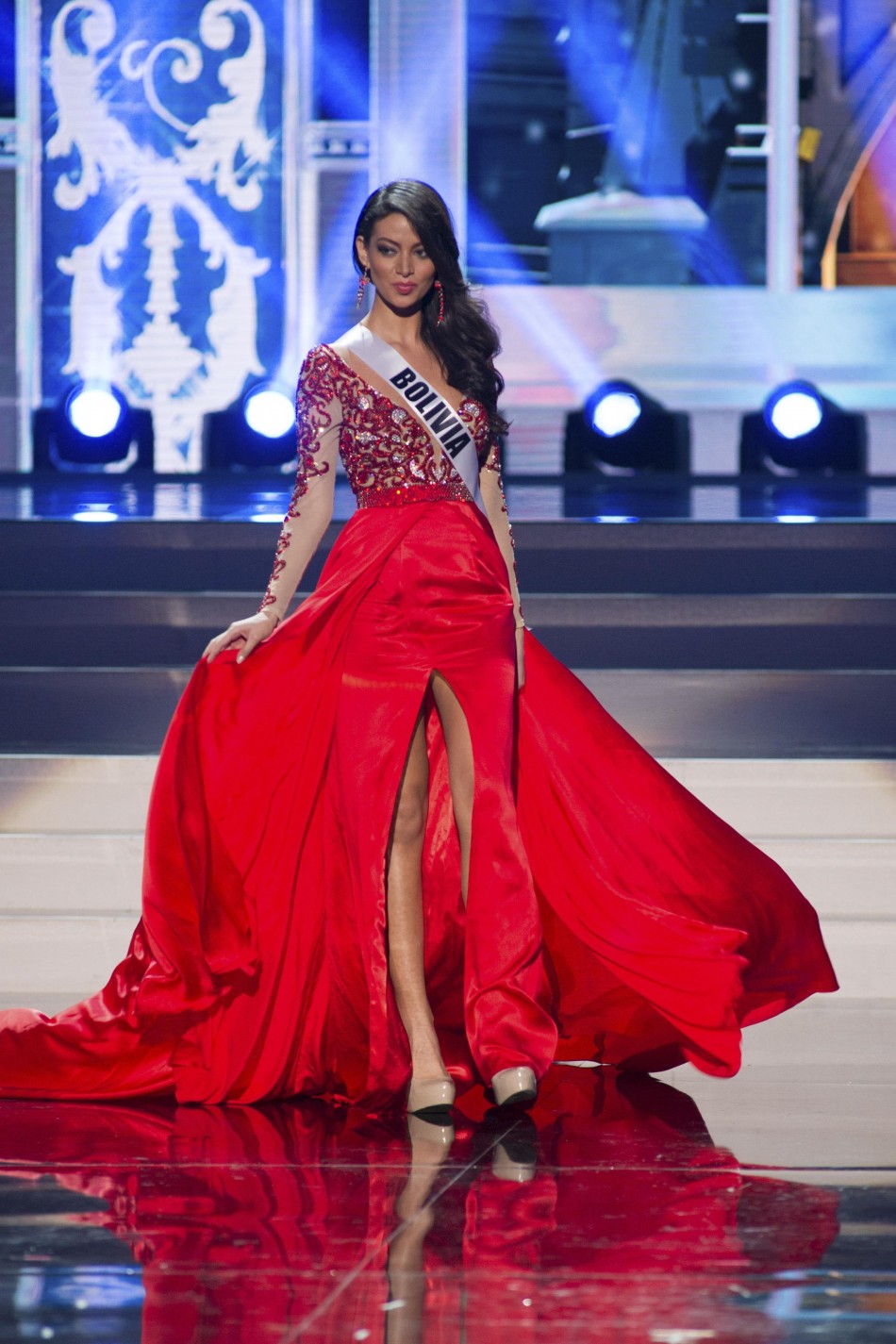 A representational picture: Alexia Viruez, Miss Bolivia 2013, competes in her evening gown during the preliminary competition (a file photo) Miss Universe 2013