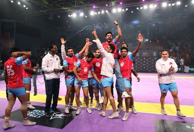 The Jaipur Pink Panthers will hope for similar scenes after their semifinal match against the Patna Pirates in the Pro Kabaddi League Jaipur Pink Panthers Abhishek Bachchan