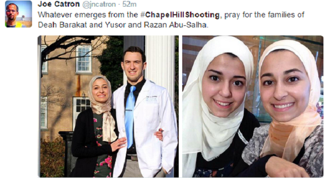 Chapel Hill Shooting: Twitter Users Cite Hate Crime as Three.