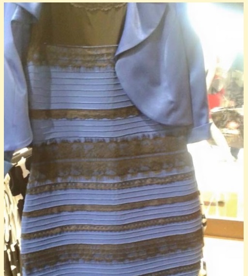 Confusion over the exact colour of the dress appearing in a picture in ...