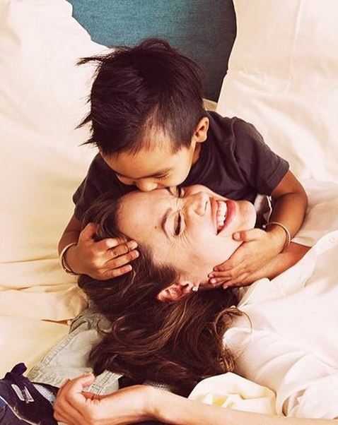 Angelina Jolie feeling loved.