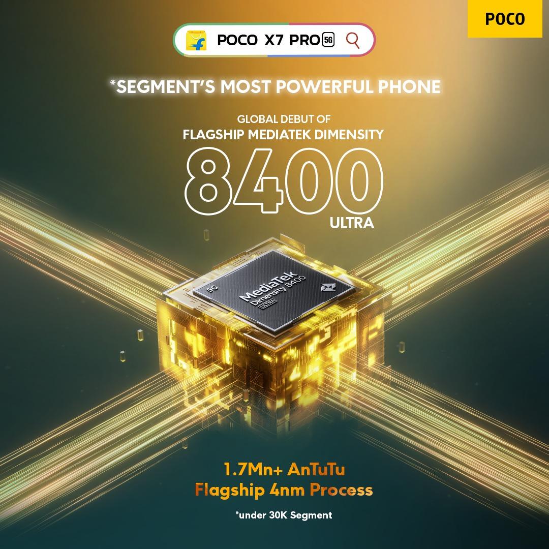 POCO X7 Pro 5G Sets New Benchmark With Debut Of MediaTek Dimensity 8400