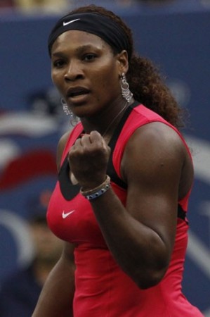 Serena Williams (USA) pumped up against Samantha Stosur (AUS) in the 2011 US Open Women's Final