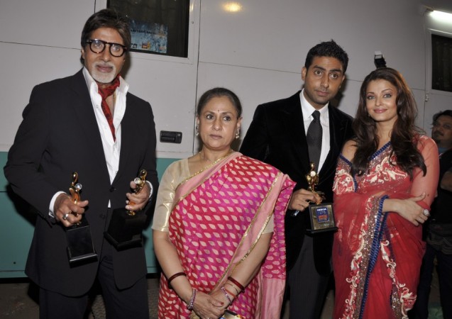 Bachchan Family: Amitabh Bachchan with wife Jaya, son Abhishek and daughter-in-law Aiahwarya Rai The Bachchans
