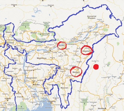 Map of North East India