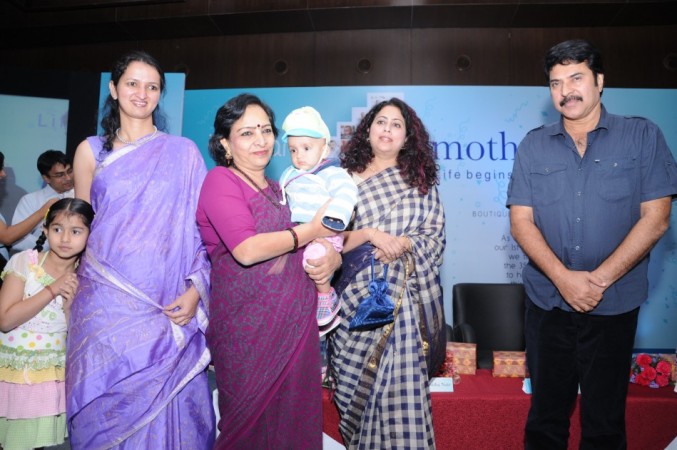 Dr. Kamini Rao, Mrs. Anitha Nayar & Mammootty at Motherhood's 1st Anniversary. Dr. Kamini Rao, Mrs. Anitha Nayar & Mammootty