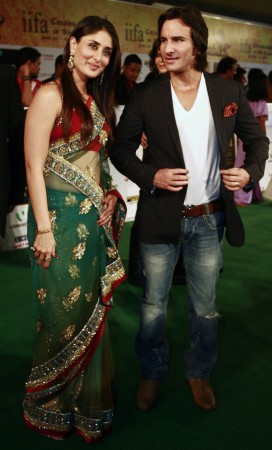 Actors Saif Ali Khan (R) with actress Kareena Kapoor Saif Ali Khan, Kareena Kapoor
