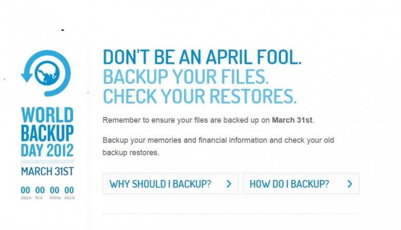World Backup Day observed globally on the March 31.