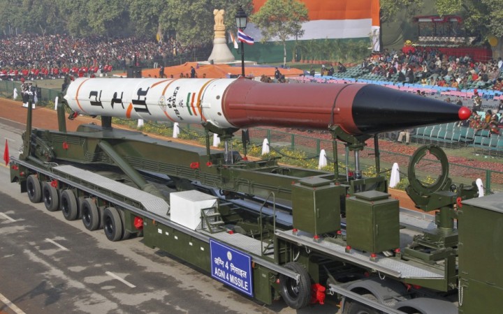 India's Agni 4 missile is seen during the full dress rehearsal for the Republic Day parade in New Delhi